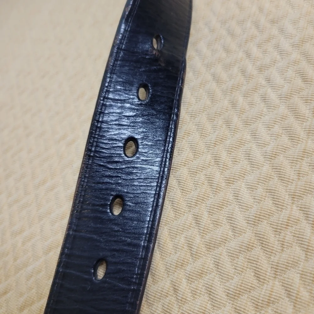 Fossil men's black leather belt size L 44.5in length